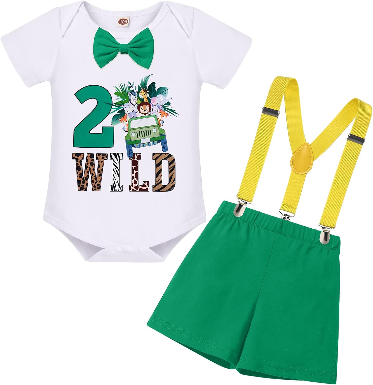 ODASDO Baby Boy 1st Birthday Safari Outfit Set