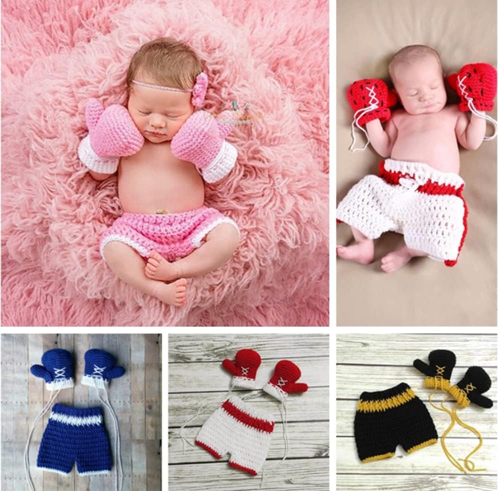 Vomdrok Newborn Baby Boy Crochet Glove Pants Set