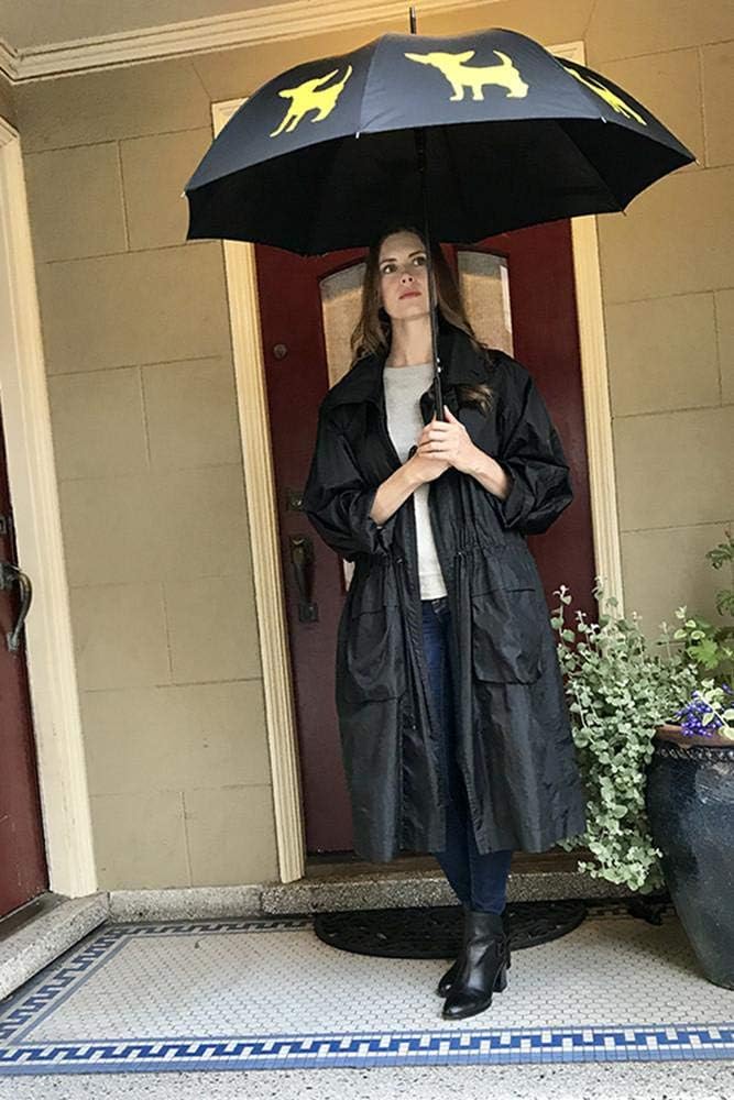 Premium Cavalier King Charles Spaniel Rain Umbrella - Marsala on Blue 1