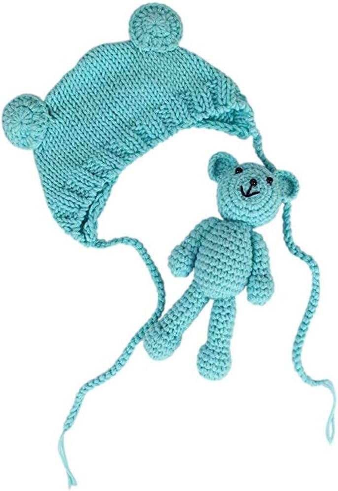Newborn Baby Bear Beanie Hat with Matching Doll Toy