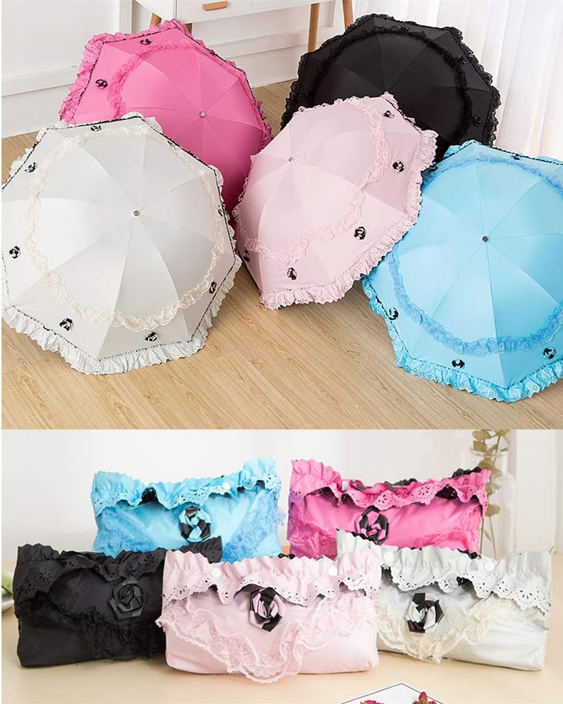 Honeystore Princess Lace Folding Umbrella with UV Protection 1