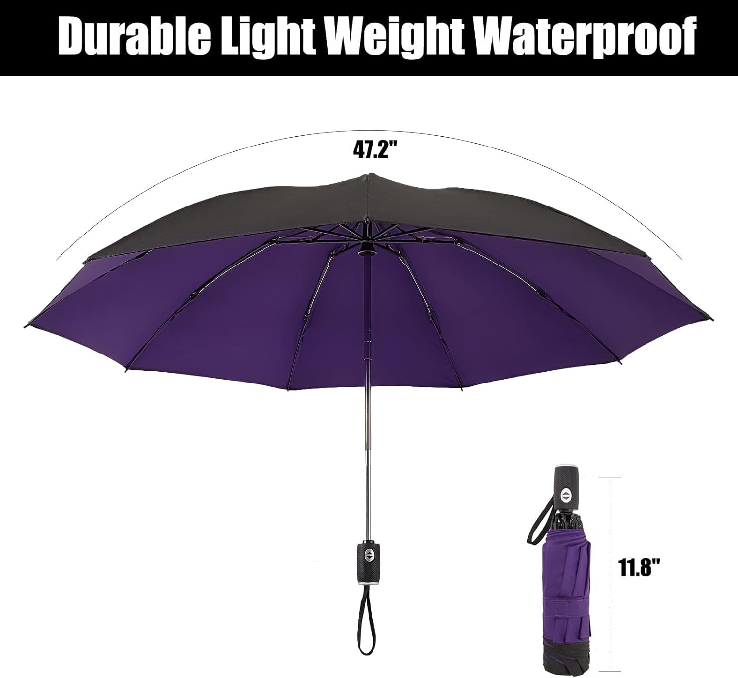 ElifeAcc Windproof Travel Umbrella - Auto Open Close for Men Women