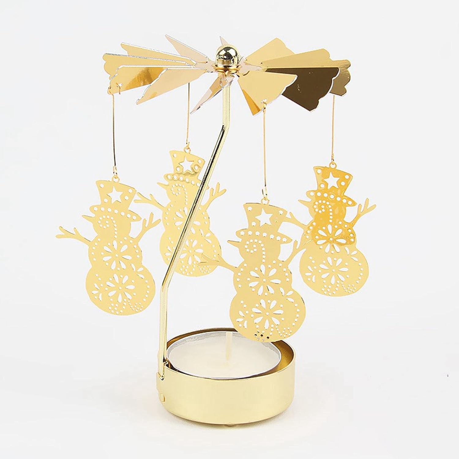 3 Pack Spinning Snowman Tea Light Holders