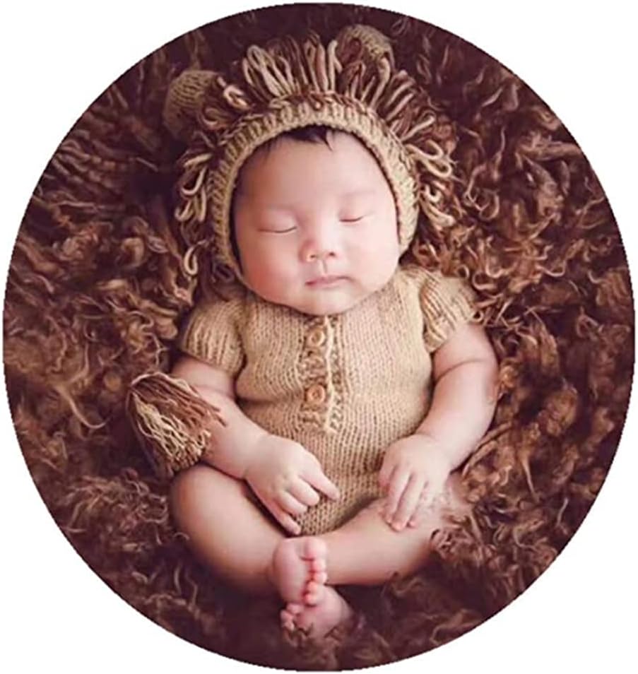 Vomdrok Newborn Lion Hat Costume for 0-3 Months Baby