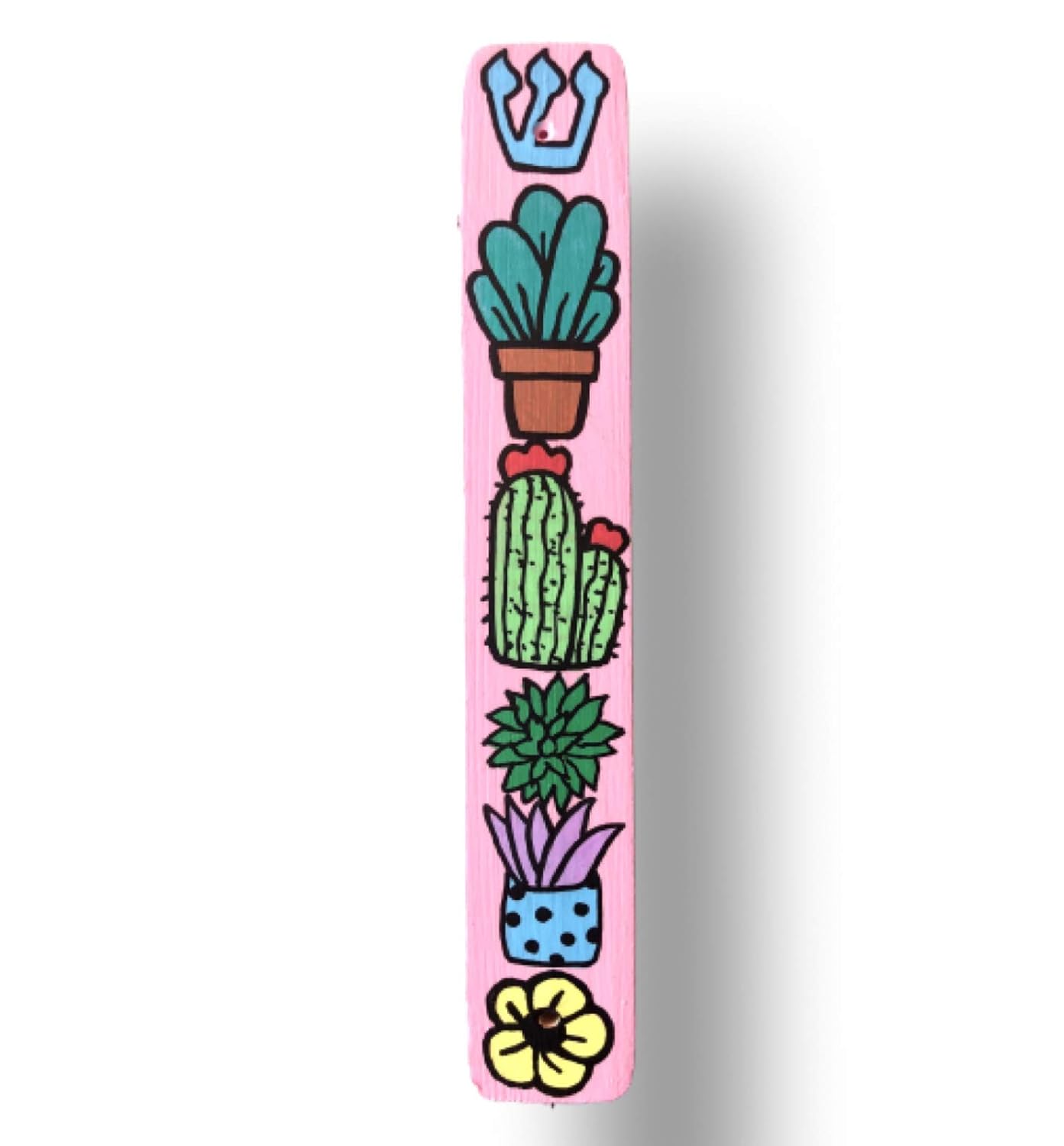 Lea Joelle Handmade Flower Mezuzah with Succulent Pot