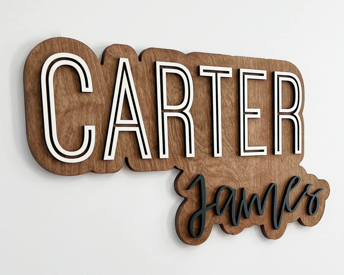 Large Wood Name Sign for Baby Room Decor