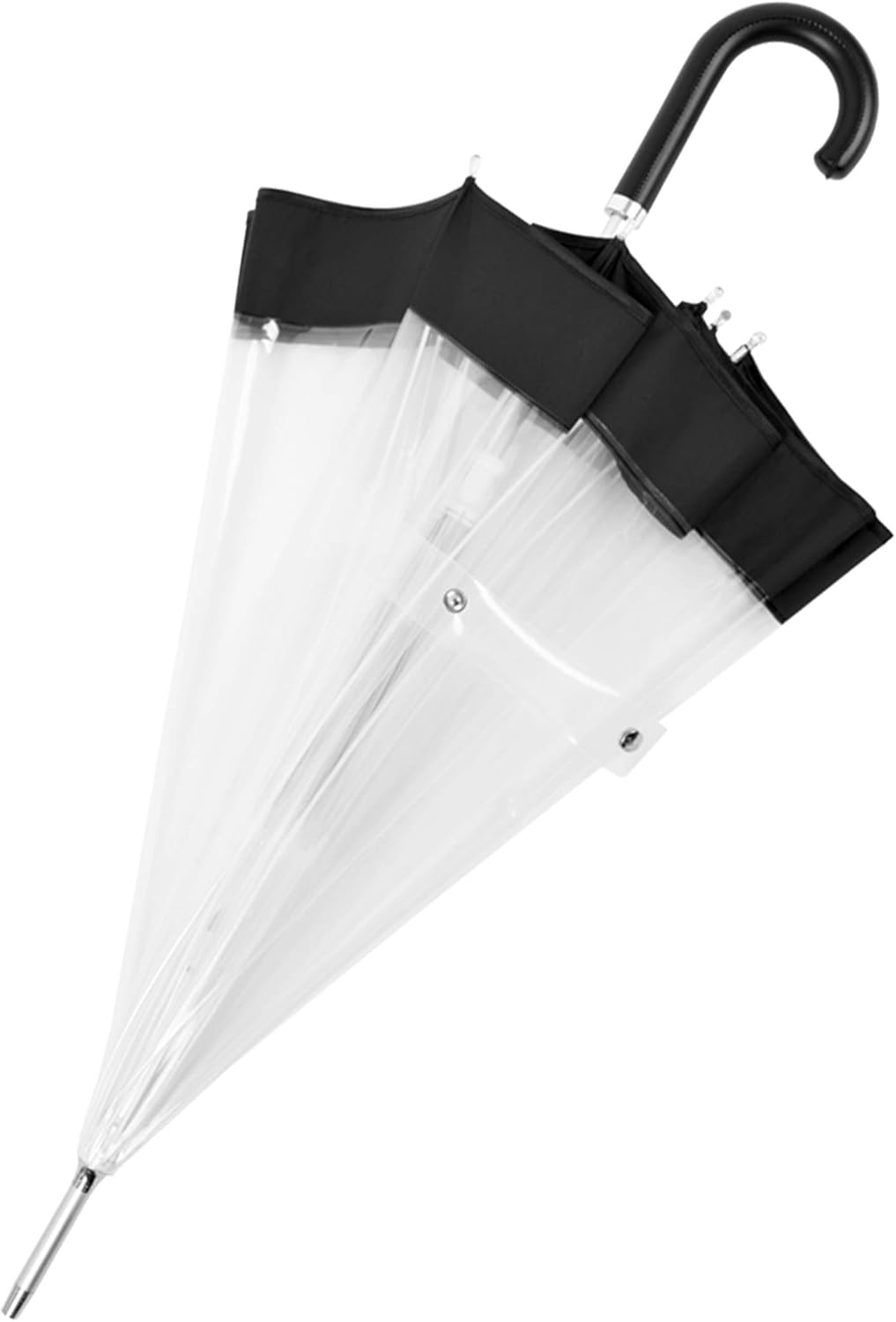 Clear Bubble Umbrella for Women Girls with Black Trim and Leather Hook