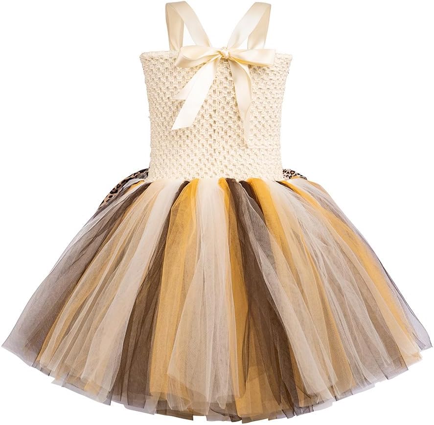 IDOPIP Girl Jungle Safari Halloween Costume Dress