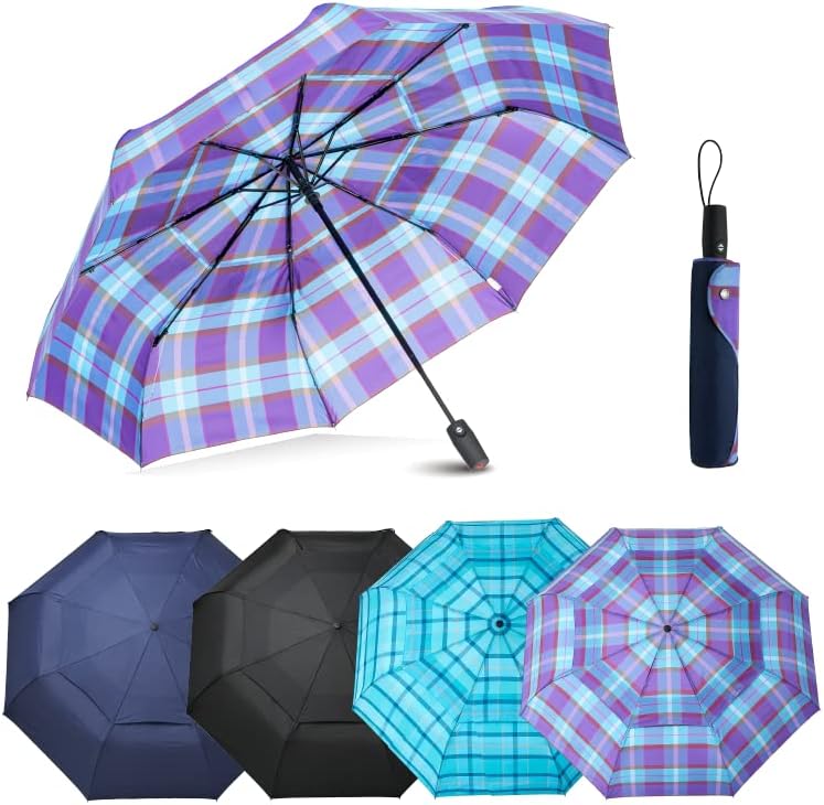 ABrolly Edinburgh Large Windproof Travel Umbrella - 54 Inch Auto Open Close