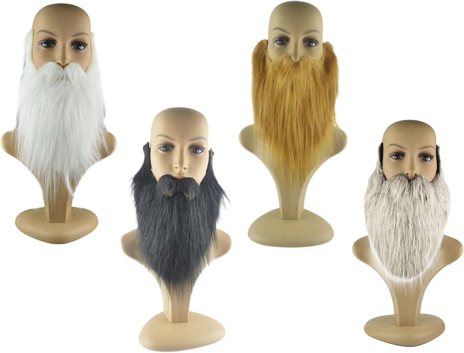BOGEEL Halloween Fake Beard with Adjustable Elastic Rope and Cloth
