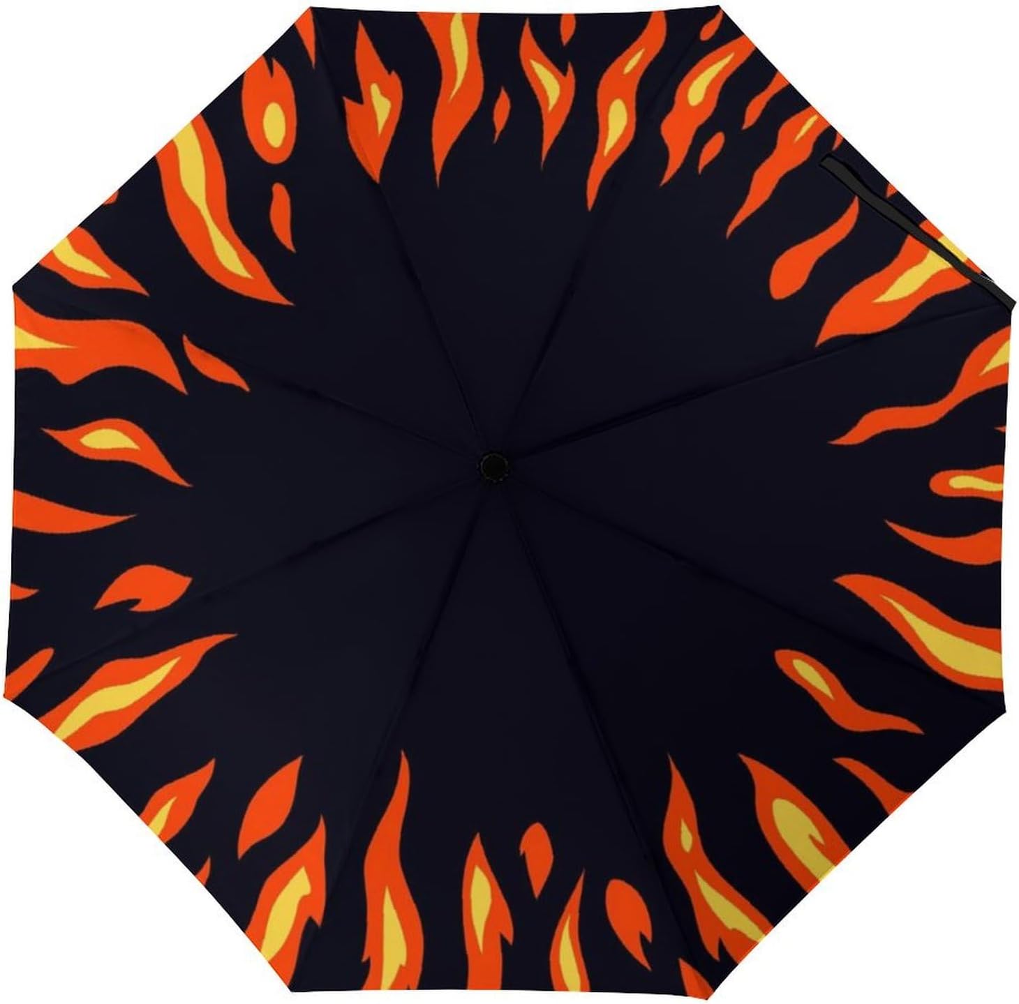 NAWFIVE Circle Fire Flame Pattern Travel Umbrella