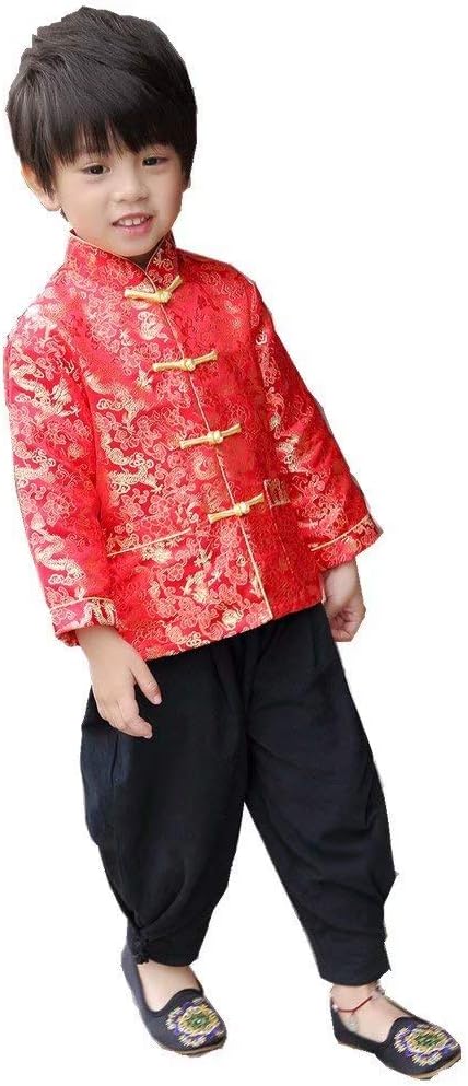 Little Boys Dragon Tang Coat Long Sleeve Boy Jacket