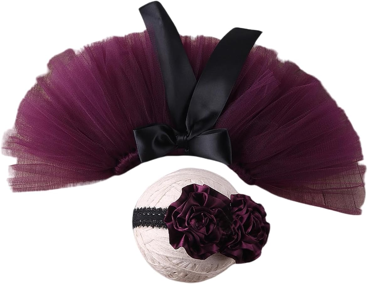 Vomdrok Newborn Baby Tutu Skirt Headband Set 1