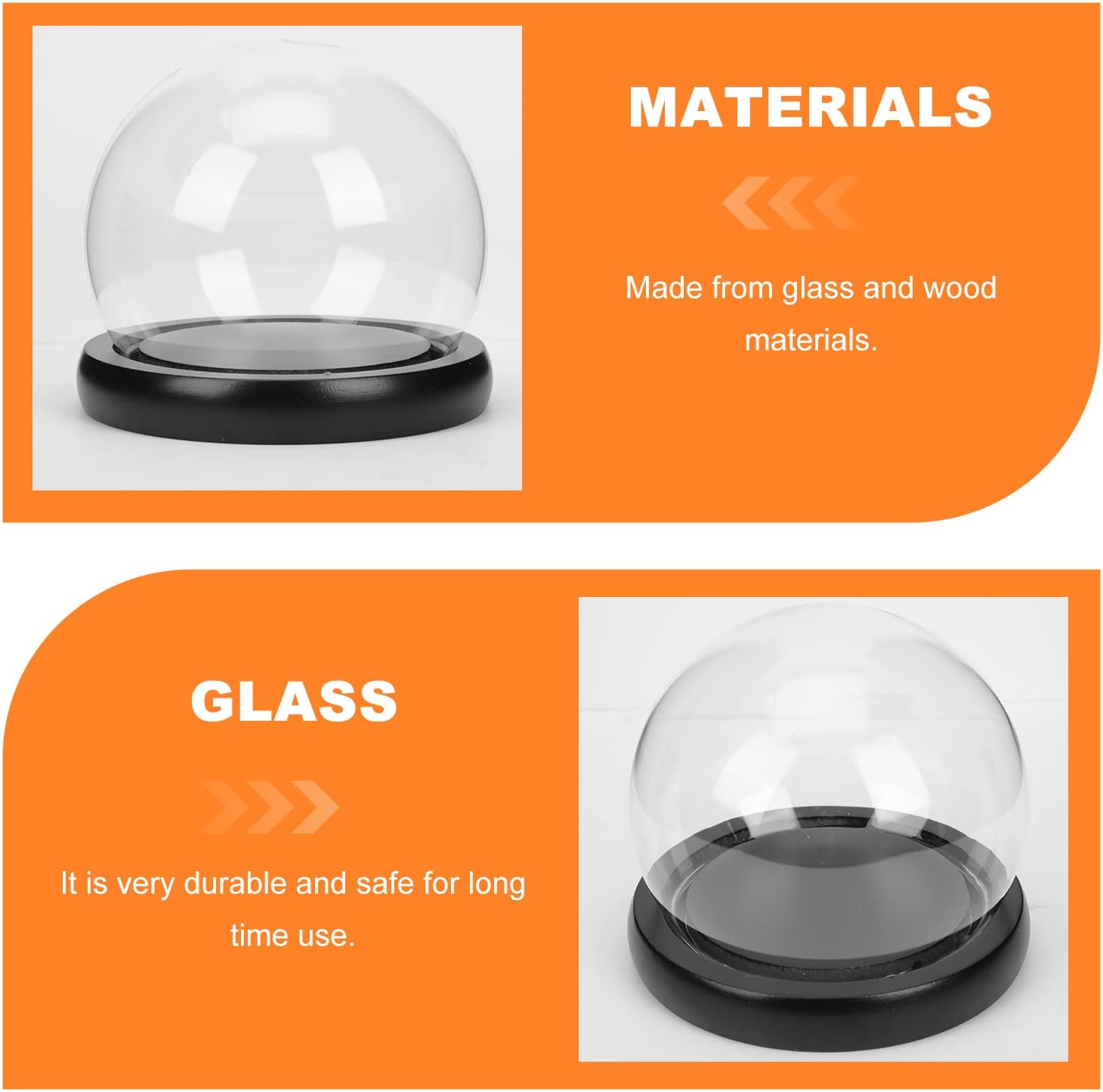 SOLUSTRE Decorative Glass Dome Jar with Base