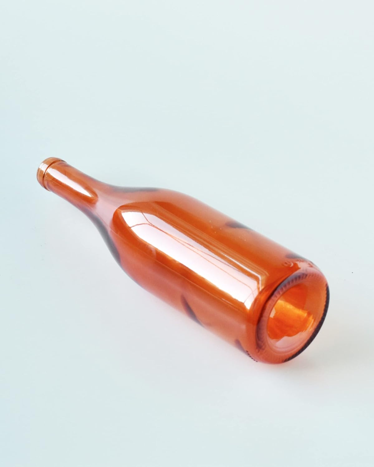 Orange Wine Bottle With Twinkle Fairy Lights Powered From Cork
