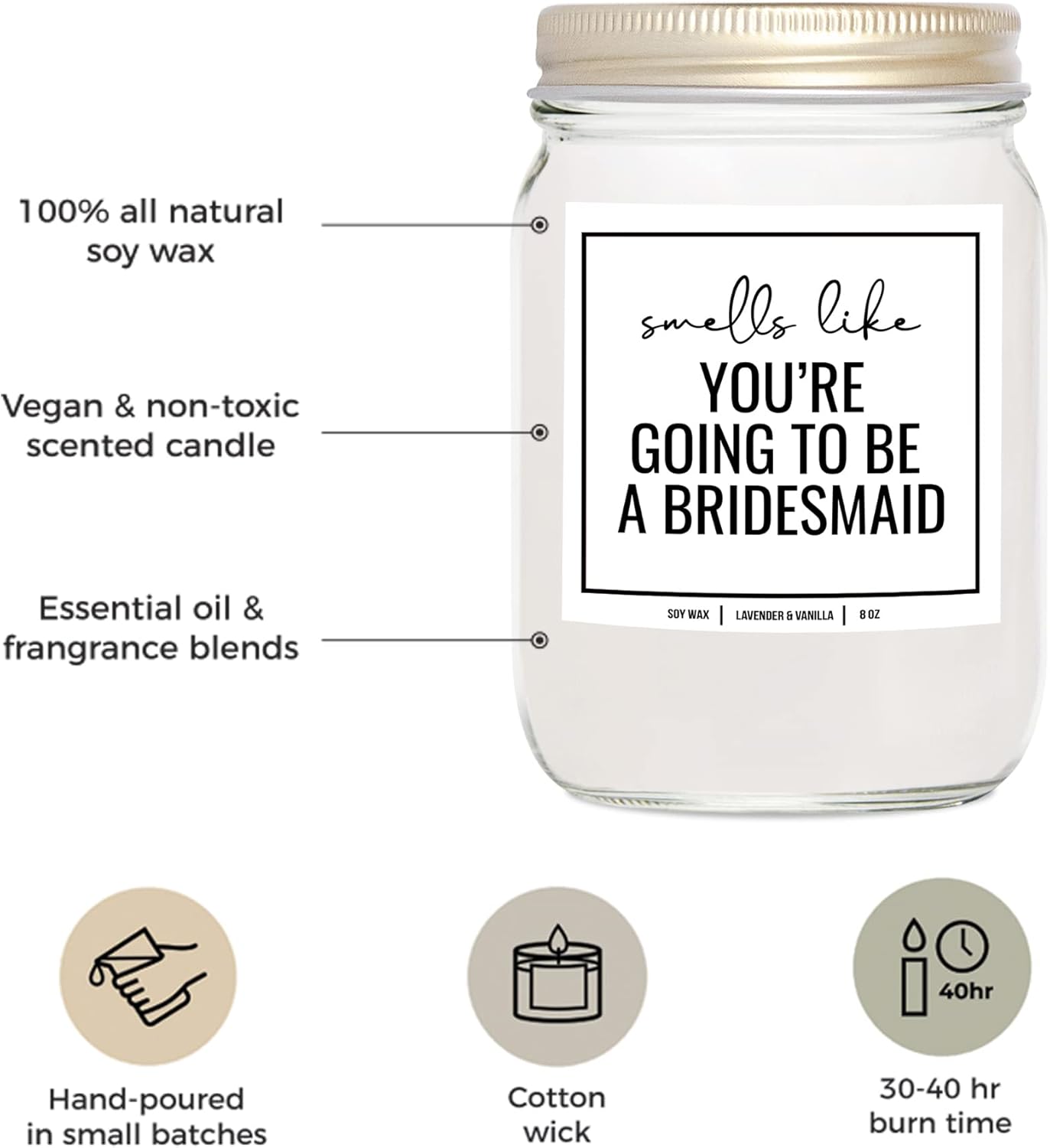 You Nique Designs Bridesmaid Proposal Scented Candle