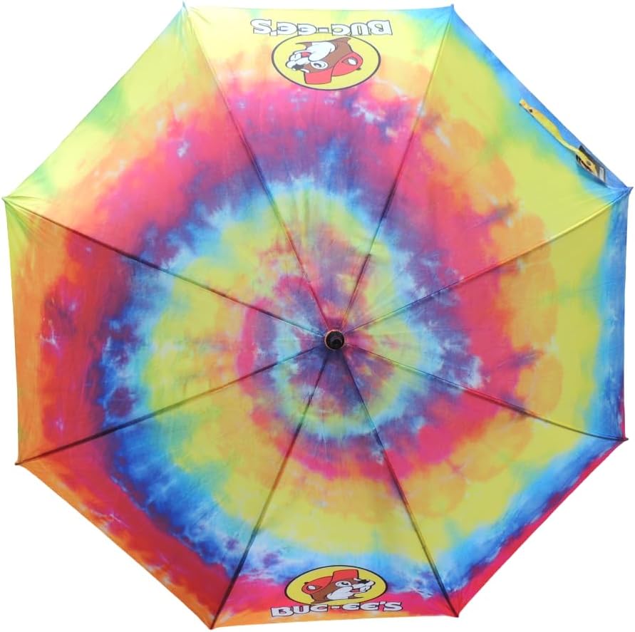 Buc-ees Tie-Dye Red Beaver Umbrella 58