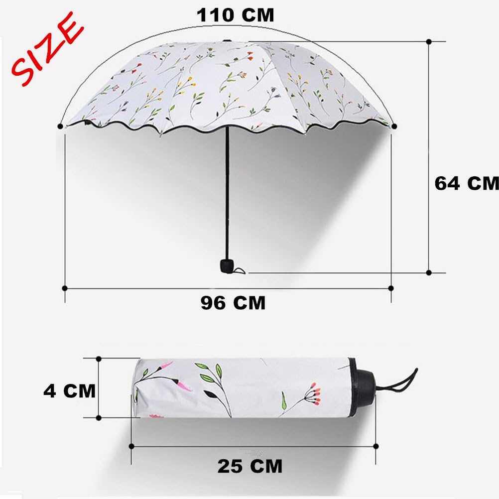 Sun Umbrella Ladies Triple Folding UV Protection Windproof