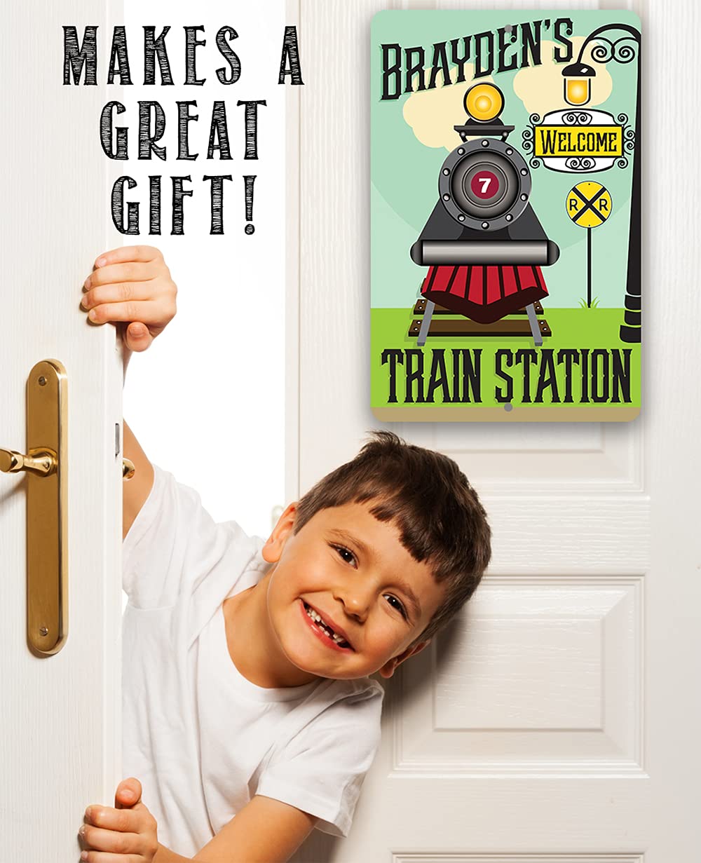 Personalized Train Station Sign - Custom Baby Shower Gift