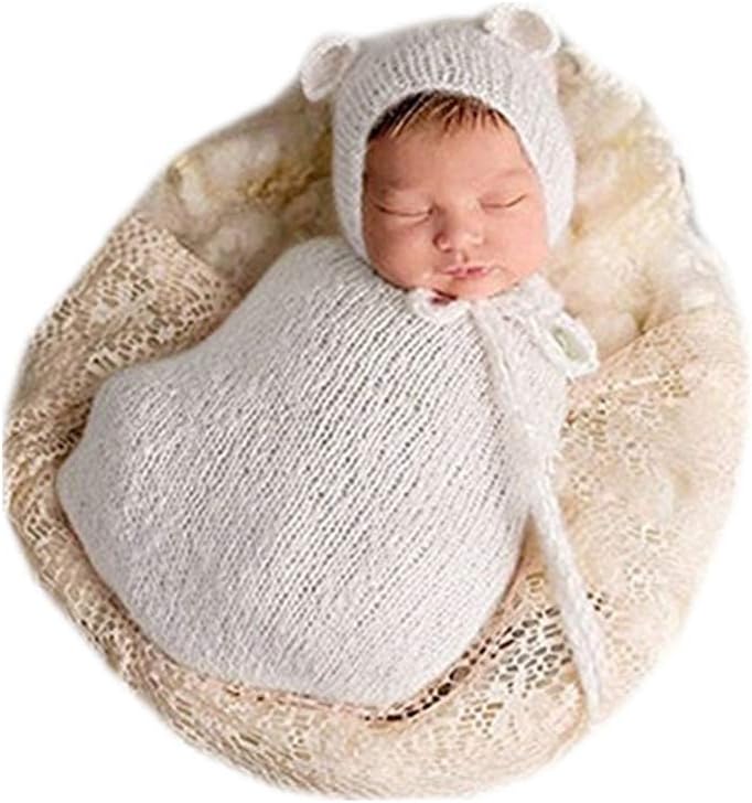 Vemonllas Baby Photography Props Mohair Bonnet Sleeping Bag