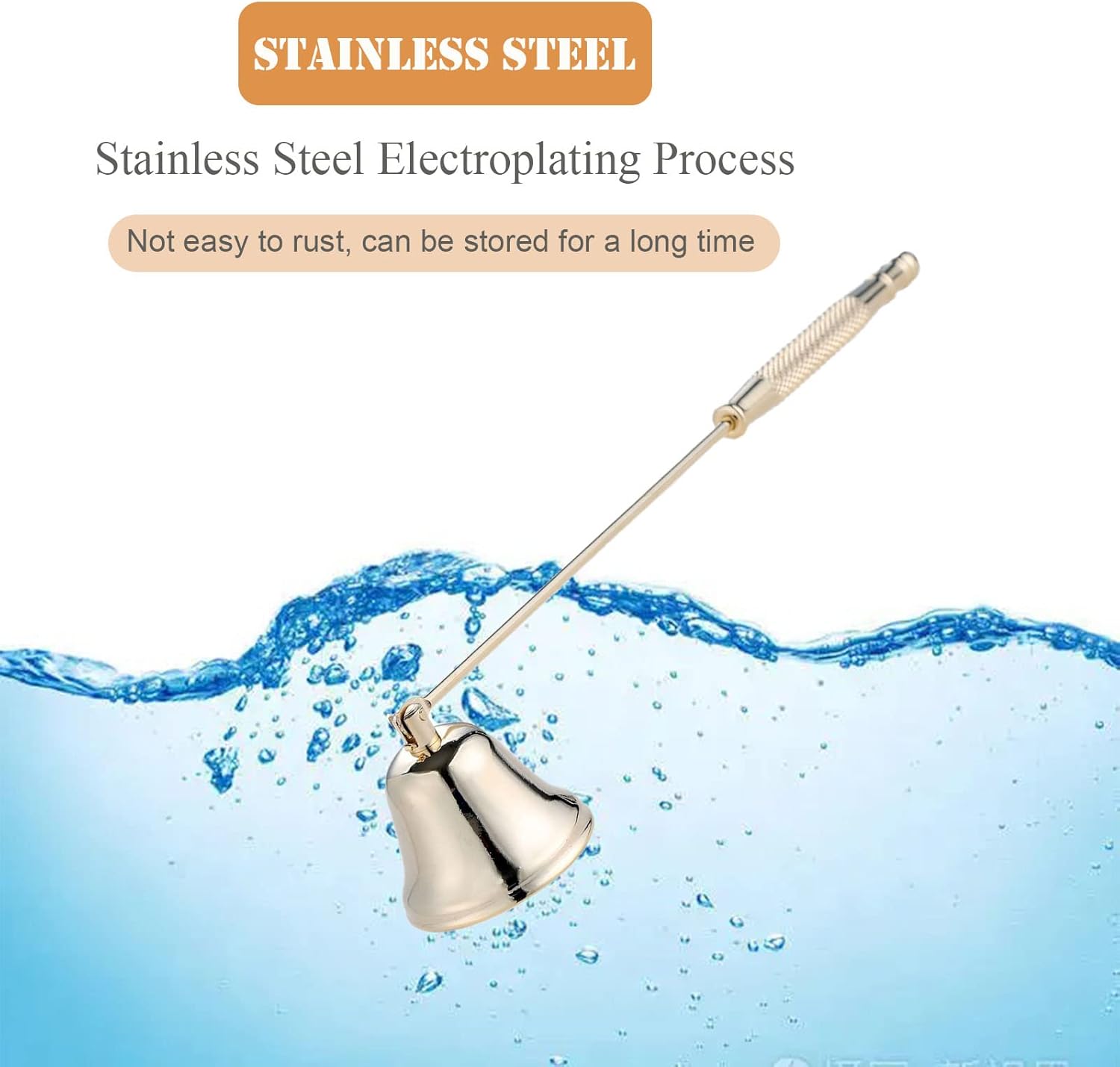 MUXSAM Gold Candle Snuffer with Long Handle 1
