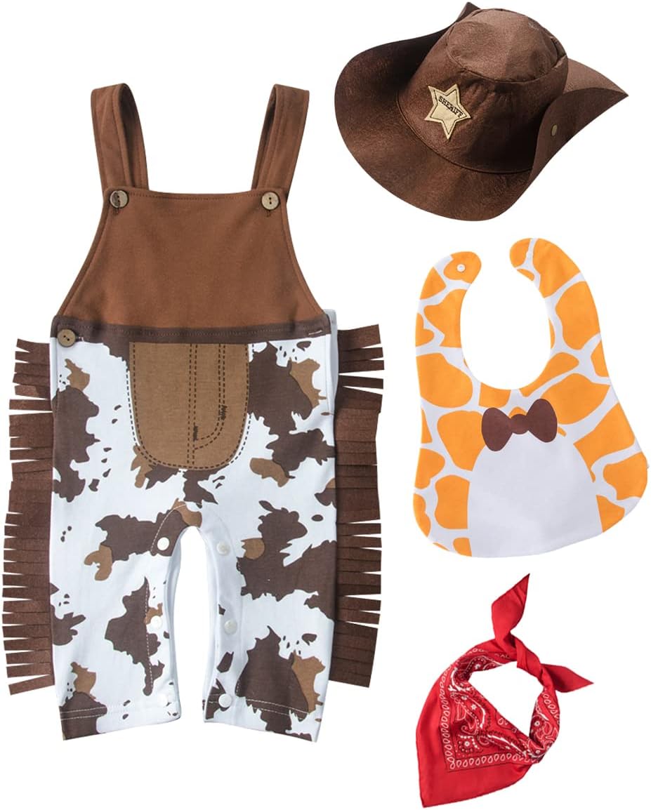 LXKIKMM Cowboy Romper Halloween Dress for Baby Boys