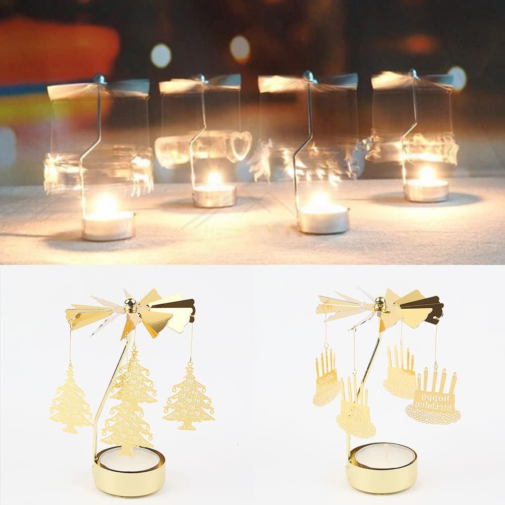 Surakey Gold Spinning Tea Light Candle Holder