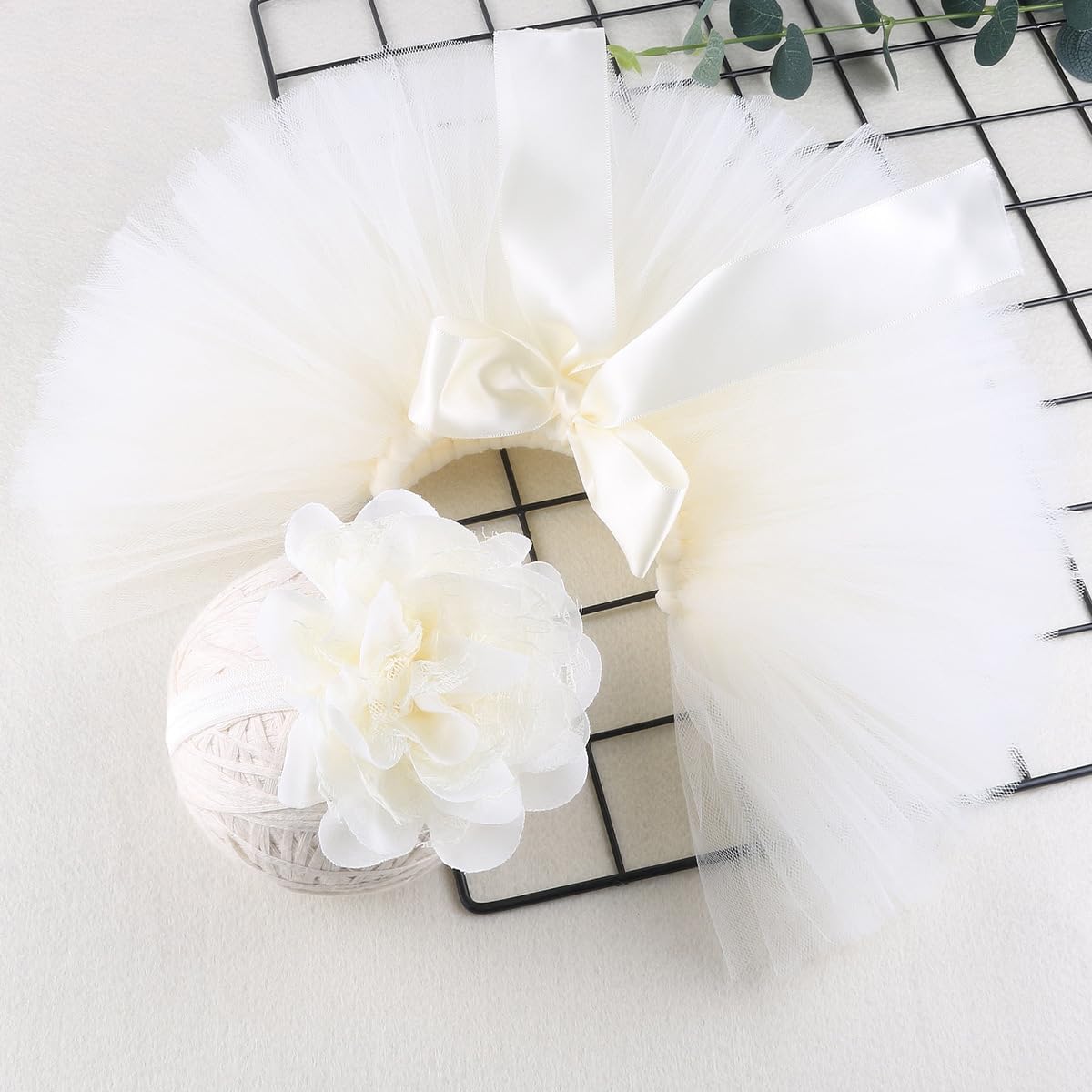 Vomdrok Newborn Baby Tutu Skirt Headband Set