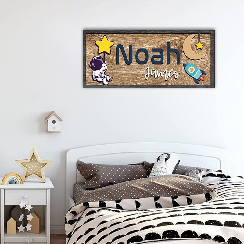 Custom Baby Name Sign with 3D Wood Cut Out