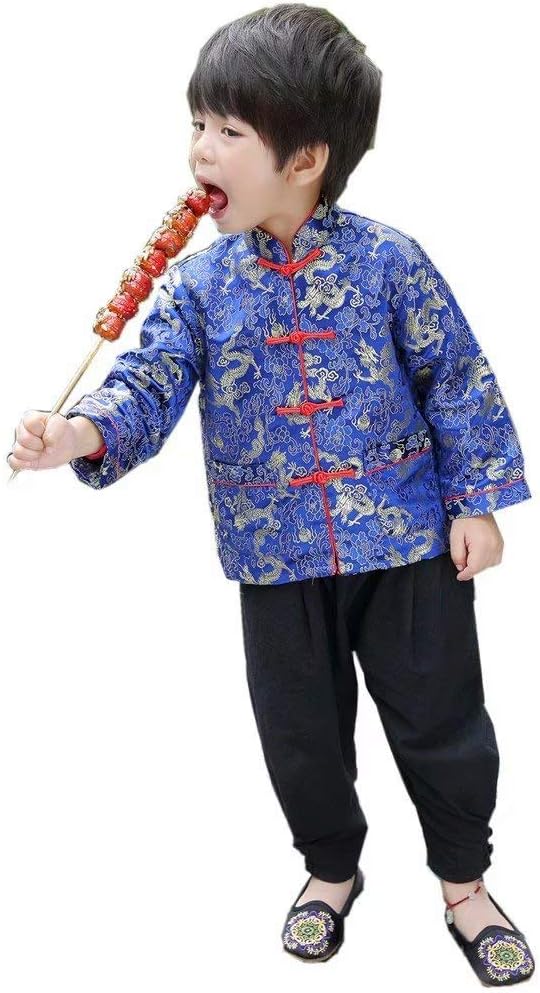 Little Boys Dragon Tang Coat Long Sleeve Costume Jacket 1