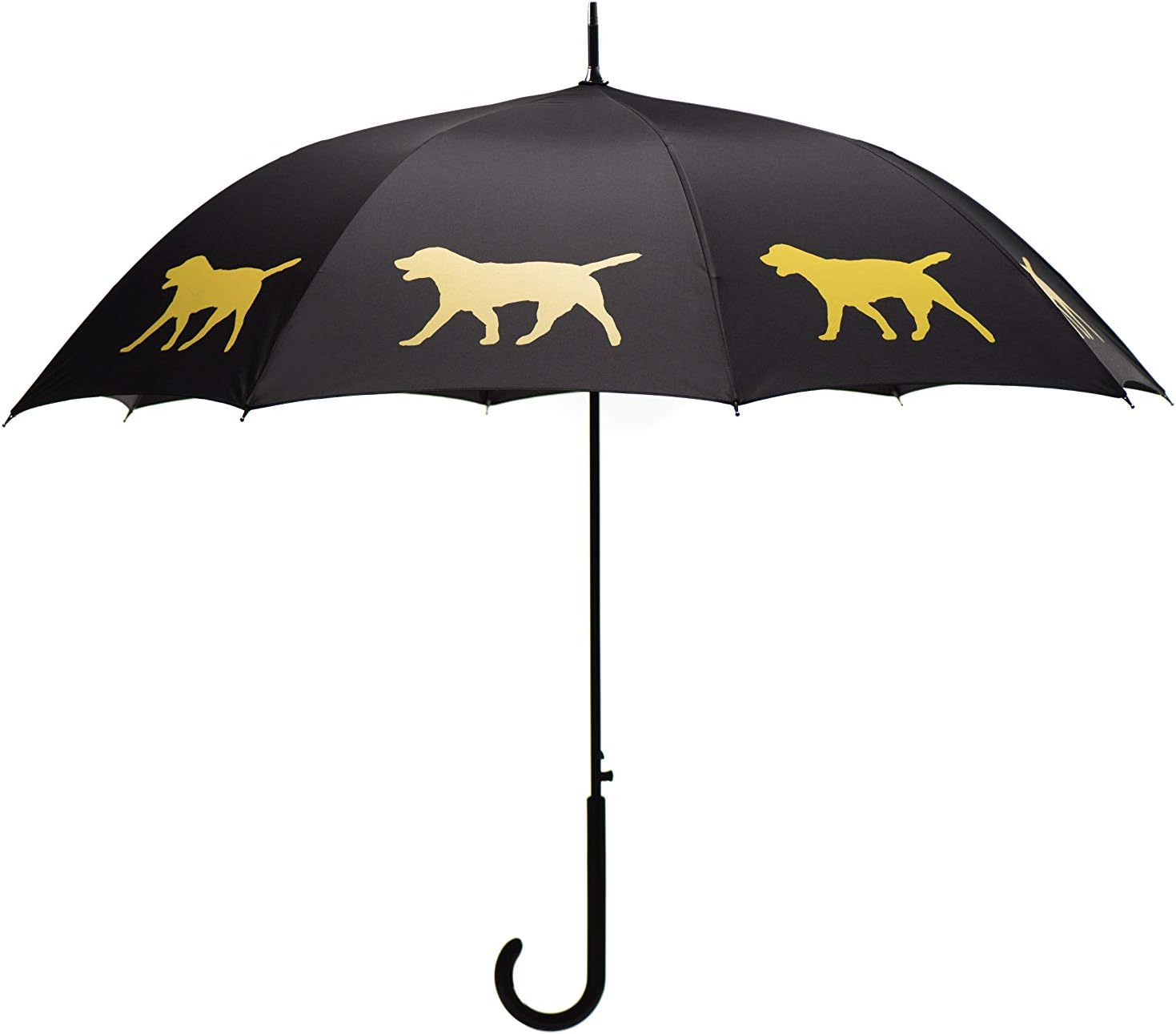 Premium Labrador Retriever Rain Umbrella - Yellow on Black