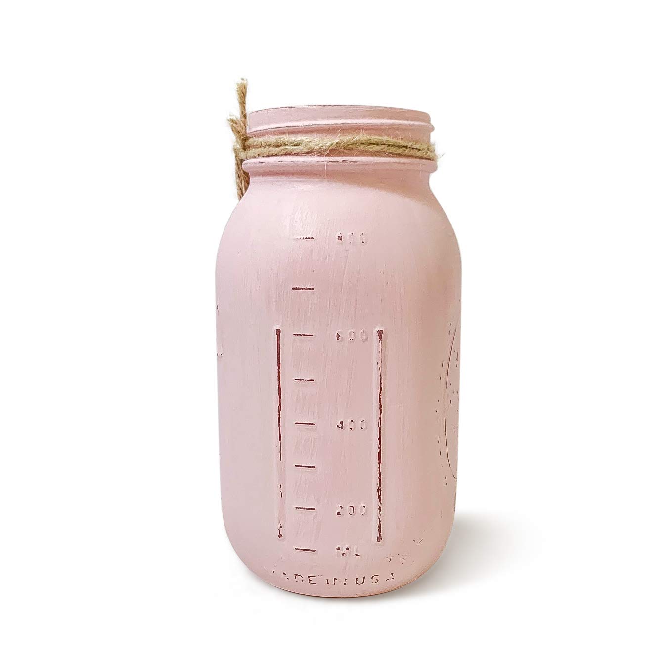 Pink Painted Mason Jar Centerpiece for Baby Shower