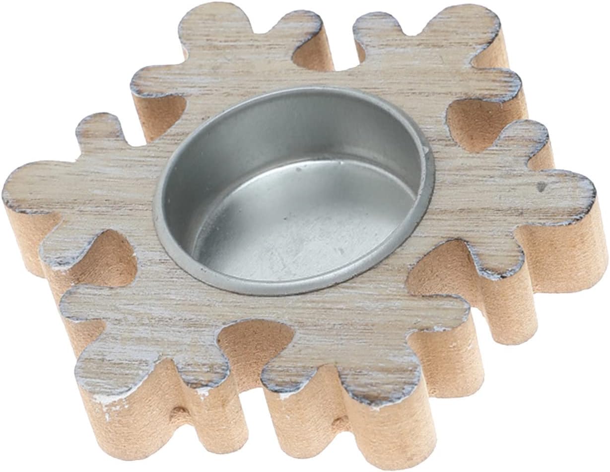 Wooden Snowflake Candlestick Holder Christmas Decor
