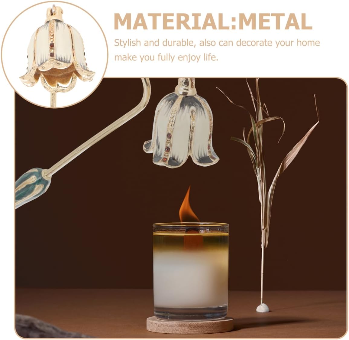 SEWACC Candle Snuffer with Long Handle Metal Extinguisher 1