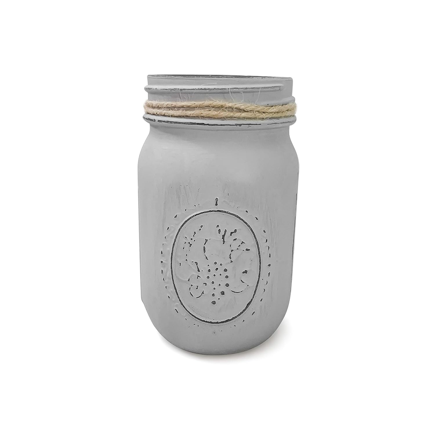 Light Gray Painted Mason Jar Centerpieces for Baby Showers