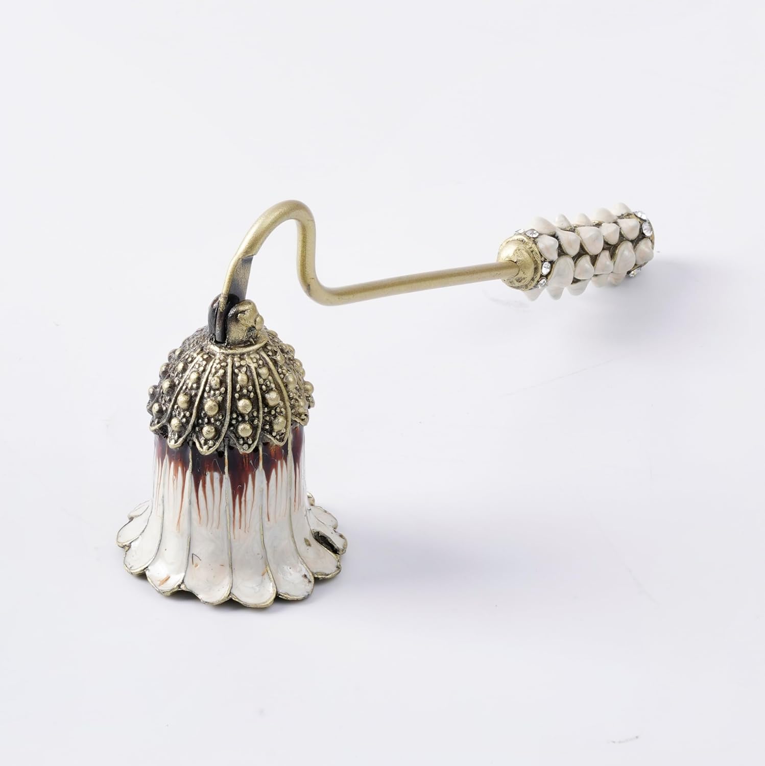 Elynovaa White Candle Snuffer with Long Handle