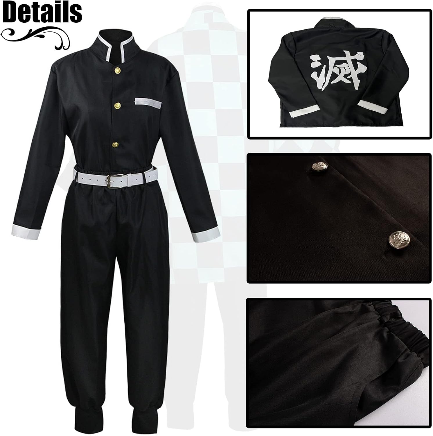Men Kimono Costume Boys Cloak Set Halloween Pink Uniform With Accessories