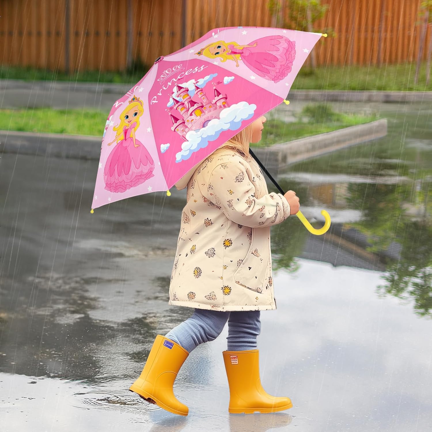 Kids Umbrella with Easy-Grip Hook Handle for Toddlers
