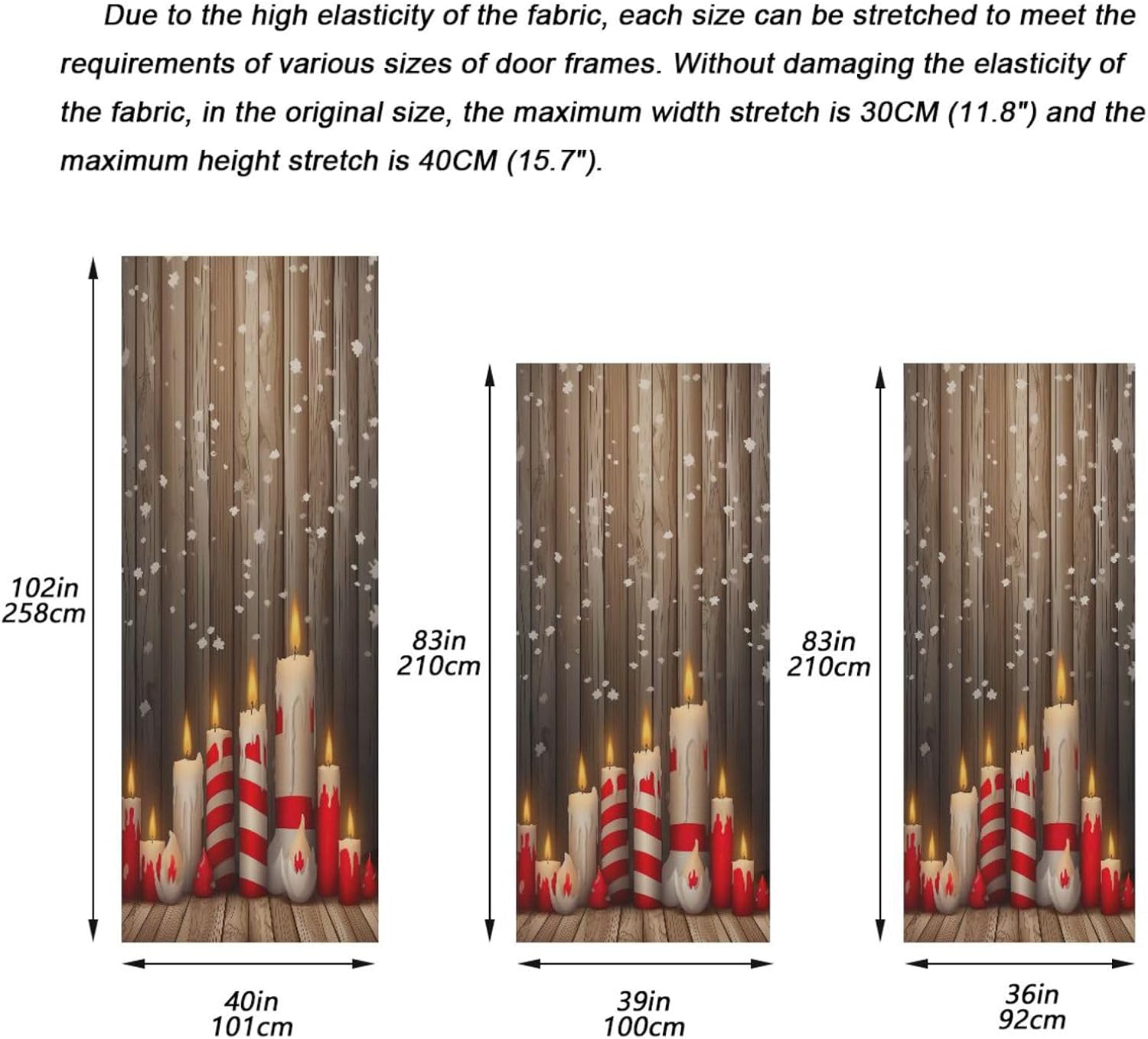 MCHIVER Santa Candles Merry Christmas Door Cover