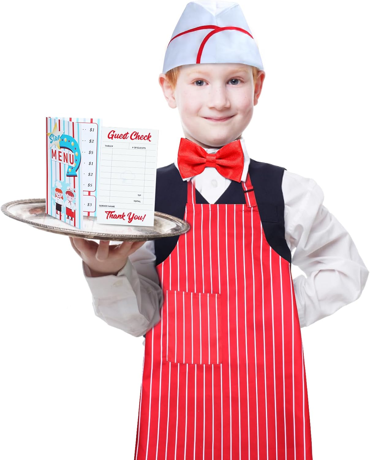 Keymall Kids Waiter Costume Set 6 Pcs for Halloween