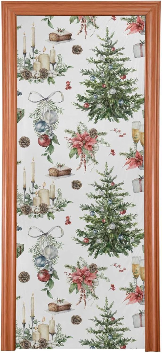 MCHIVER Christmas Tree Wine Candles Door Cover