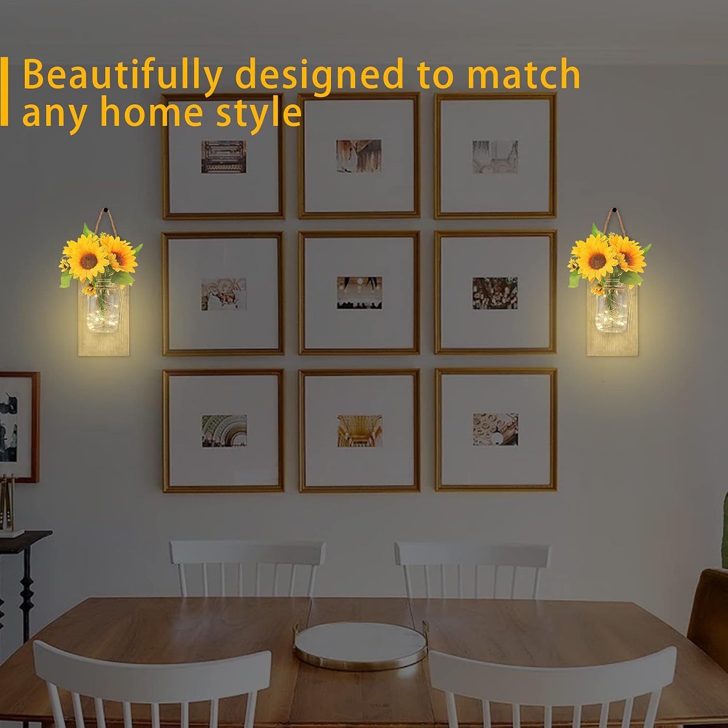 Kitchenexus Rustic Mason Jar Wall Sconces Set of Two