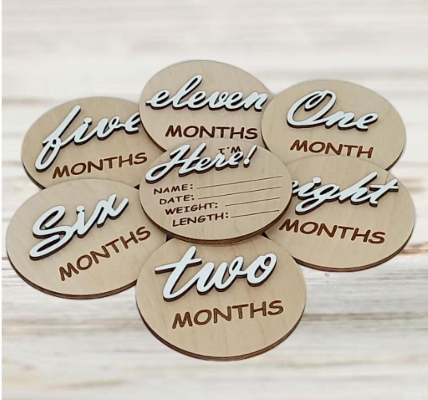 UkrWood Baby Monthly Milestone Signs