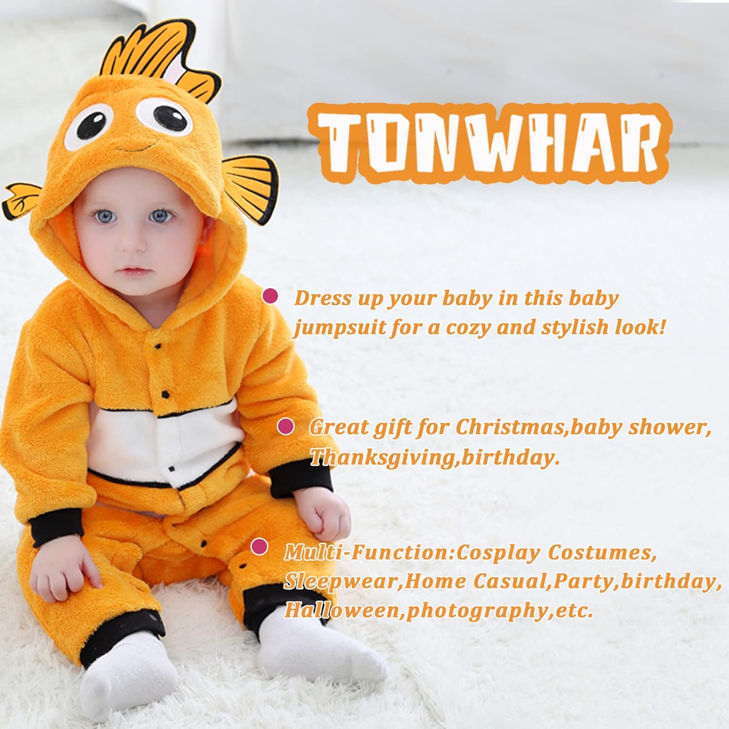TONWHAR Baby Animal Costume Romper for Kids