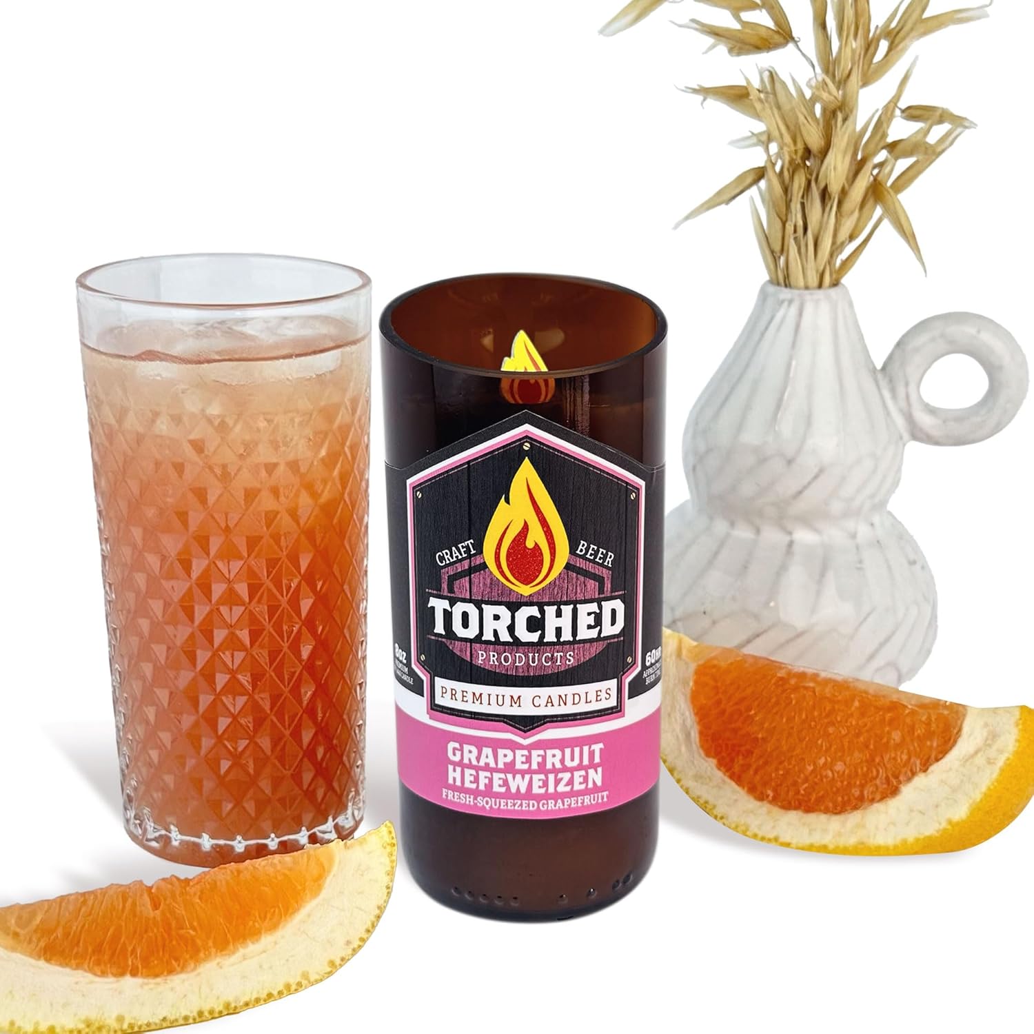 Torched Beer Scented Candles - Grapefruit Hefeweizen 11 oz
