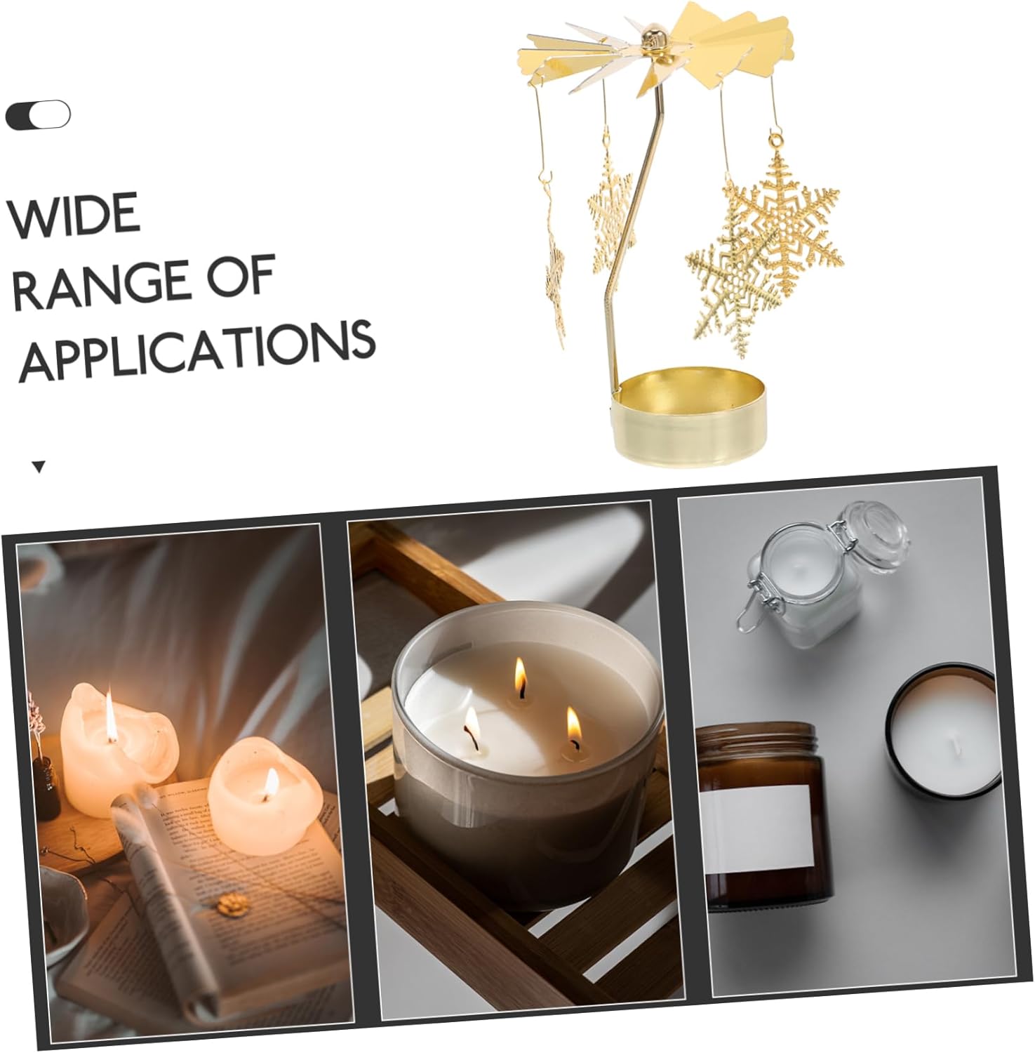 Unique Spinning Snowflake Candle Holder Iron Carousel Design