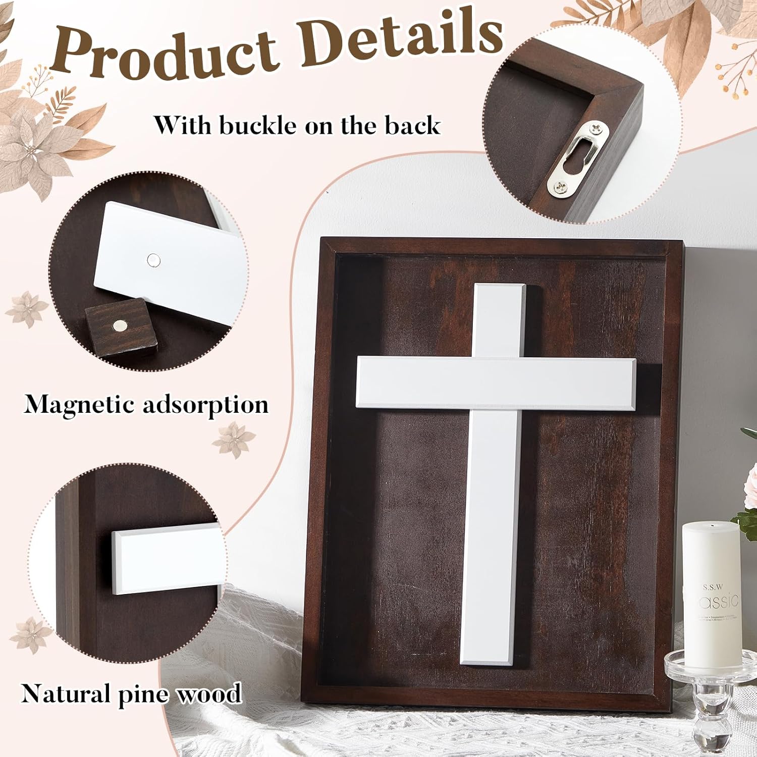 18x14 Inch Rustic Wooden Cross Wedding Gift