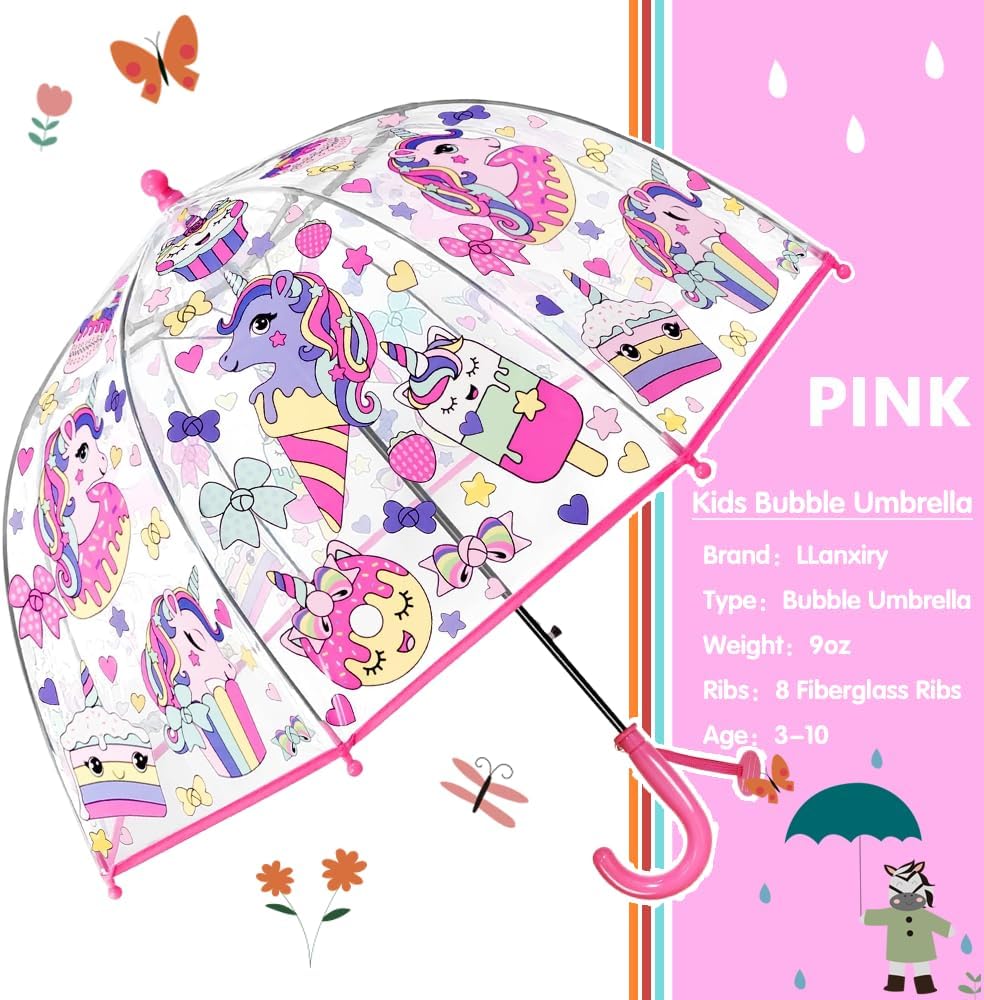 LLanxiry Clear Bubble Umbrella for Kids