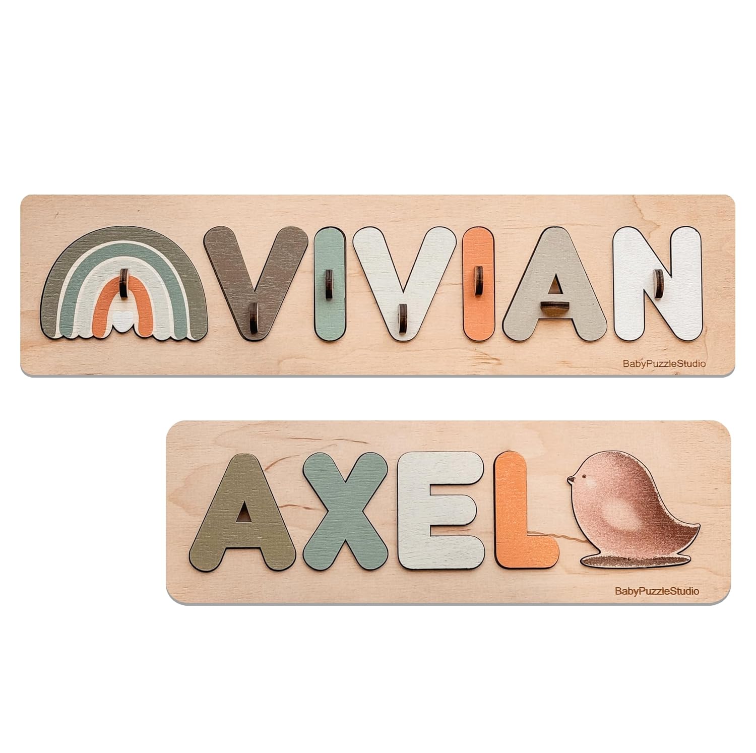 Pabawa Personalized Name Wood Puzzle Baby Gift 1