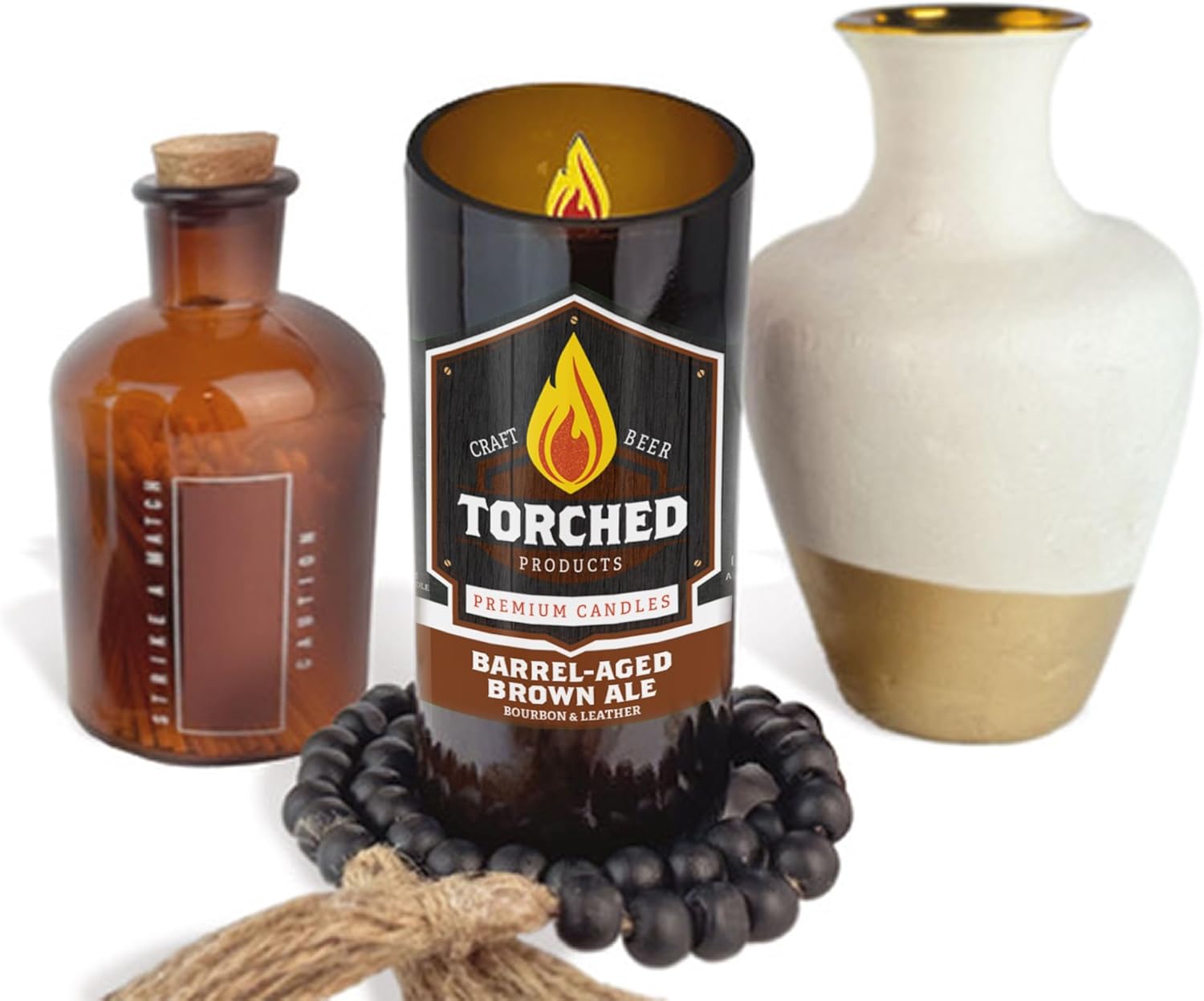 Torched Beer Scented Candles - Barrel-Aged Brown Ale 11 oz